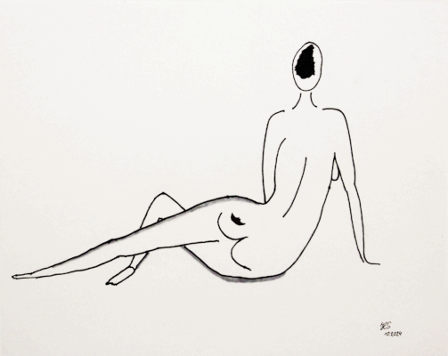Nr.:291 Akt / Marker auf Papier / 50x40