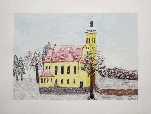 Nr.:197 Pesterwitzer Kirche / 48x36 / 