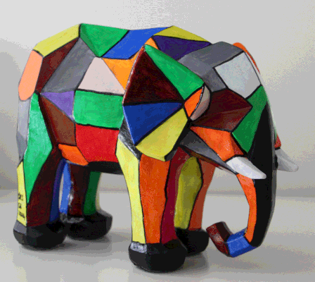 Nr.:282 Elefant / Tonfigur Acryl / 26x20
