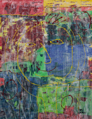 Nr.:234 Ich / Acryl auf Papier / 36x47