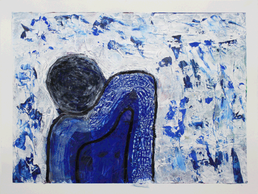 Nr.:248 ohne Titel / Acryl auf Papier / 48x36