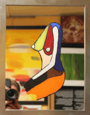 Nr.:214 Akt auf Spiegel gemalt / 32x42 /
