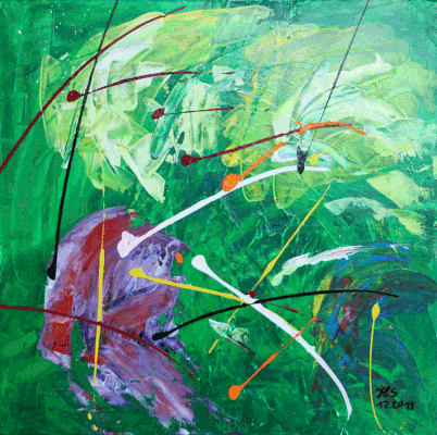 Nr.:115 Grünes Farbspiel / 40x40 / verkauft