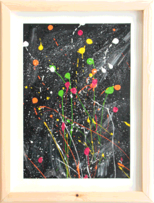 Nr.:188 Punkte auf schwarz / 38x51 /