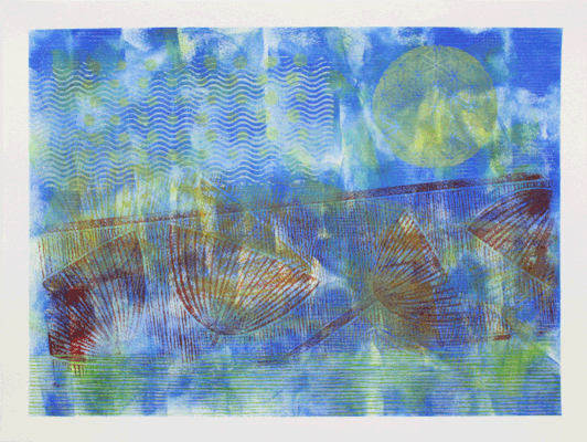 Nr.:250 Blüten / Acryl auf Papier / 48x36