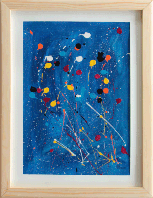 Nr.:185 Punkte auf blau / 38x51 / 