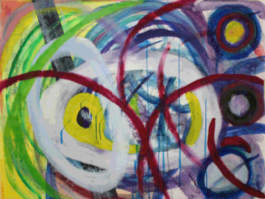 Nr.:251 Das Ei des Kolumbus / Acryl auf Papier / 100x75