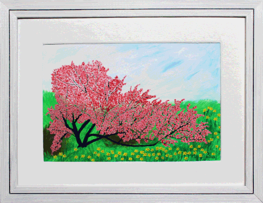 Nr.:235 Japanische Kirsche / Acryl auf Papier /40x30 /