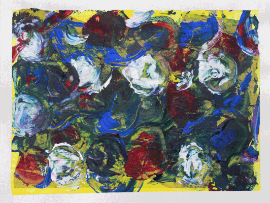 Nr.:238 ohne Titel /Acryl auf Papier / 32x24