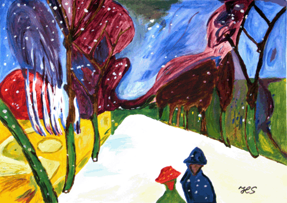 Nr.:33 Snow on the Street nach Edvard Munch / 40x29 / 
