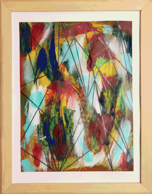Nr.:344 ohne Titel / Acryl auf Papier / 36x47