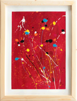 Nr.:187 Punkte auf rot / 38x51 /