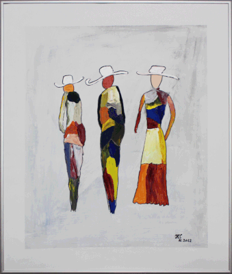 Nr.:226 3 Frauen / Acryl auf Papier / 50x60
