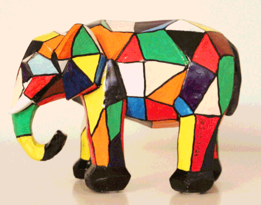 Nr.:299 bunter Elefant / 24x17 / verkauft