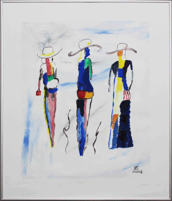 Nr.:228 3 Frauen / Acryl auf Papier / 50x60 verkauft