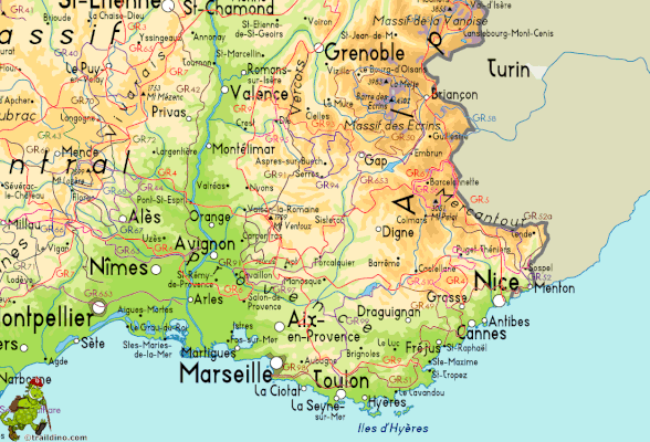 carte du sud de la France - Vaucluse, lieu où se trouve mon atelier