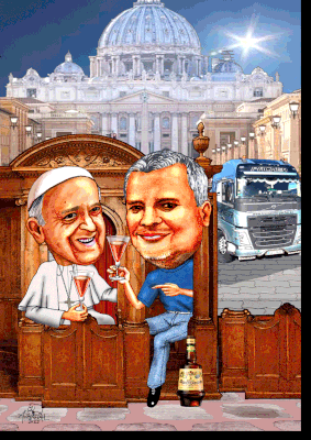 Papst Franziskus im Beichtstuhl.