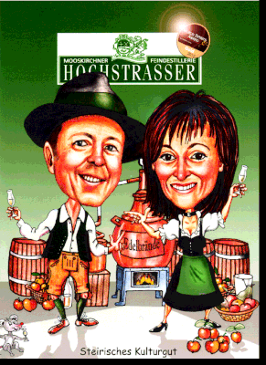 Das Ehepaar Hochstrasser hat sich als Karikatur zeichnen lassen.  Lesen Sie die dazu gehörende Geschichte in meinem Buch „Buntes Treiben“.