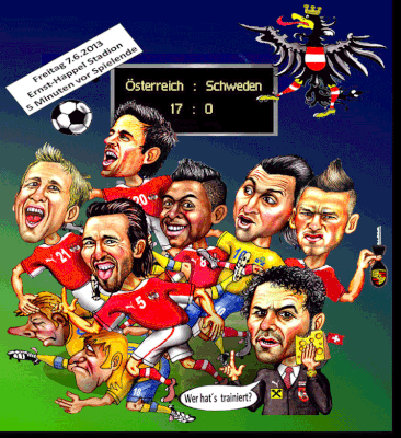 Das rot-weiß-rote Nationalteam gegen Schweden.