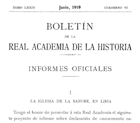 Declaració de Monument Nacional de l'iglésia de Santa María o de la Sanc.