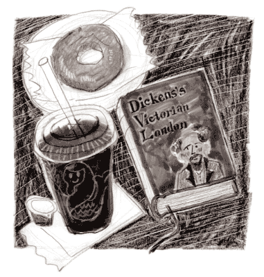 アイスコーヒーとドーナツ。そしてディケンズの本