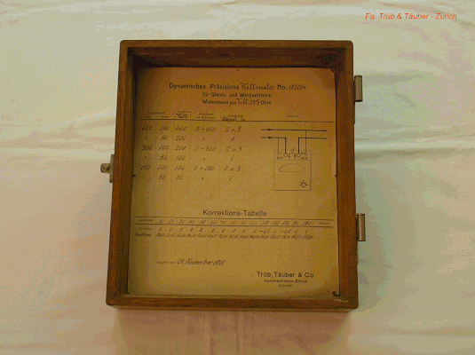 Bild 336-1 - Wattmeter für Gleich und Wechselstrom Fa. Trüb & Täuber AG Schweiz - Fertigungsjahr 1926