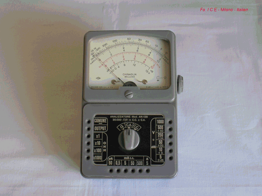 Bild 404 - Fa. ICE Milano - Italien - Vielfachmesser Mod. AN 138 Gleichstrom - Fertigungsjahr ca. 1960
