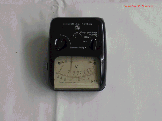 Bild 155 - Metrawatt - Taschen Volt / Elementen / Widerstand - Prüfgerät.  Fertigungsjahr 1958
