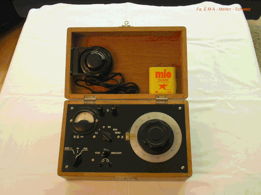 Bild 335 - Schleifendraht Messbrücke Wheatstone - Fa. EMA AG - Meilen Schweiz Fertigungsjahr ca. 1950