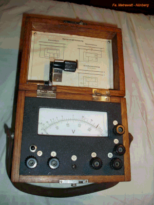 Bild 38 - Metrawatt Isolationsmessgerät mit Induktor.  Fertigungsjahr 1954