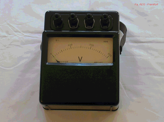 Bild 275 - AEG - Allg. Elektr. Gesellsch. - Voltmeter - Gleichspannung.  Fertigungsjahr 1962
