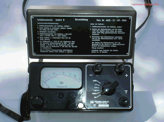 Bild 201-2 - Hartmann & Braun - Isolations - Messgerät mit Akku - Isolavi B.  Fertigungsjahr 1960