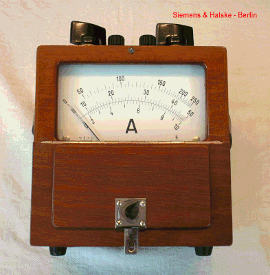Bild 518 - Siemens & Halske - Berlin - Ampere Meter Wechsel / Gleichstrom bis 250 Amp. direkt - Fertigungsjahr 1926