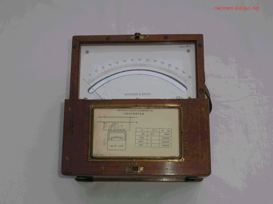 Bild 232 - Hartmann & Braun  Voltmeter -  Gleichstrom Typ. Wnv.  Fertigungsjahr 1930