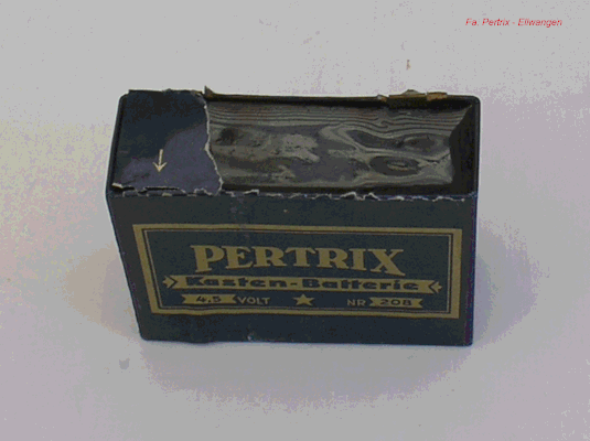 Bild 406-2 - Fa. Pertrix - Kastenbatterie 4,5 Volt Mod. 208 - Fertigungsjahr ca. 1890