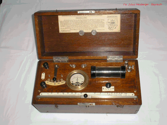Bild 206 - Julius Heuberger - Schleifendraht - Messbrücke - Wheatstone.  Fertigungsjahr 1890