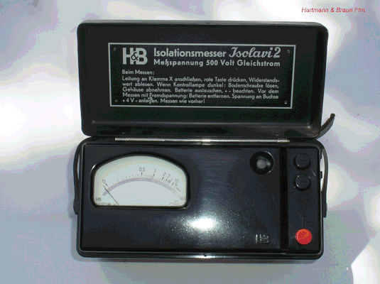 Bild 201 - Hartmann & Braun  Isolations - Messgerät - Isolavi.  Fertigungsjahr 1955
