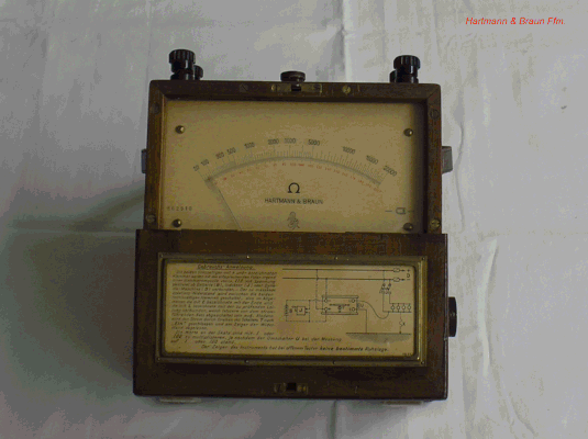 Bild 378 - Fa. Hartmann & Braun Frankfurt - Ohmmeter nach Bruger - Fertigungsjahr 1919