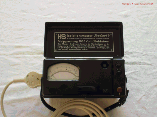 Bild 442 - Hartmann & Braun Frankfurt a/M - Isolationsmesser Typ. Isolavi 4 / 1 000 Volt Gleichstrom - Fertigungsjahr  1959