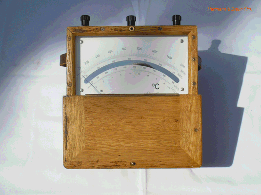 Bild 190 - Hartmann & Braun - Millivoltmeter in C° geeicht. Fertigungsjahr 1920