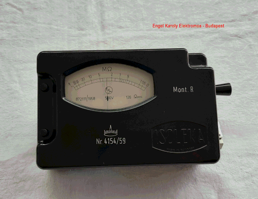 Bild 490 - Engel Karoly Elektromos - Budapest - Isolationsmessgerät Typ. ISOLEKA - 126 - Fertigungsjahr 1958