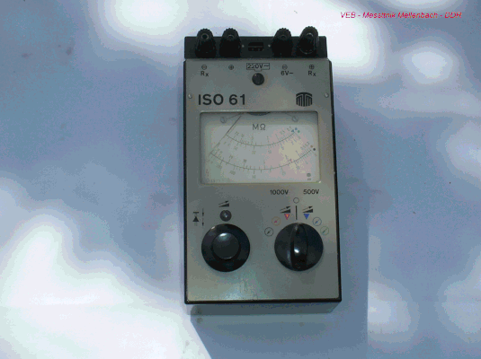 Bild 195-1 - VEB Messtechnik Mellenbach DDR - Isolations - Messgerät  ISO 61  Fertigungsjahr 1978