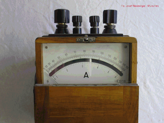 Bild 111 - Neuberger  Amperemeter für Gleich / Wechselstrom.  Fertigungsjahr 1930