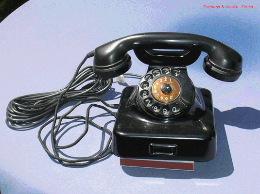 Bild 354 - Fa. Siemens & Halske - Berlin - ZB Telefonapparat mit Wählscheibe Modell W 48 Fertigungsjahr 1958 Standard schwarz.