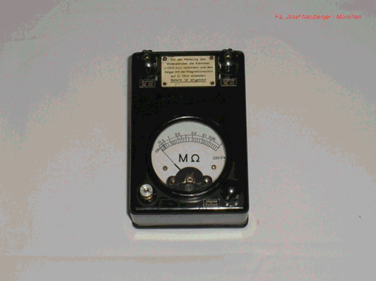 Bild 187 - Neuberger - Widerstands - Messgerät - Meg. - Ohm.  Fertigungsjahr 1945