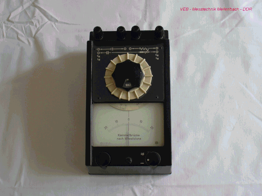 Bild 185 - VEB Messtechnik Mellenbach DDR - Schleifendraht - Messbrücke - Wheatstone.  Fertigungsjahr 1960