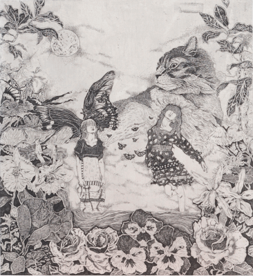 A cat watching /etching/45×55cm/2012