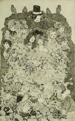  A program in the show booth or everyday life/etching/90×50cm/2009