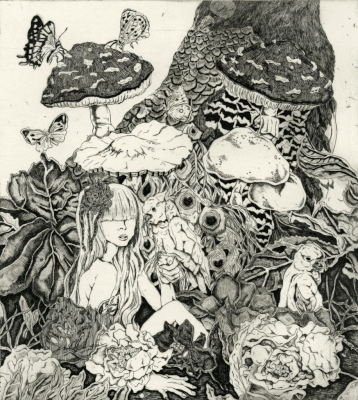  A secret forest Ⅰ/etching/25×22.7cm/2010