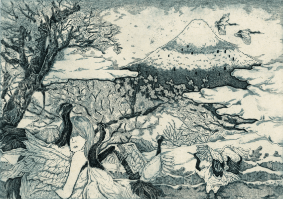 夢想-相州梅沢左- Reverie /etching/22×32cm/2013 